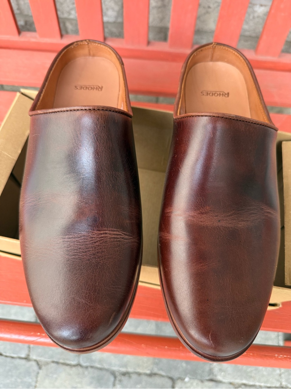 Rhodes brown leather house shoe New size 9 men’s - Amazing